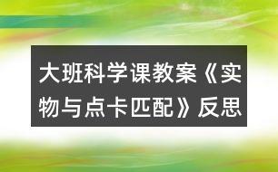 大班科學課教案《實物與點卡匹配》反思