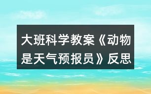 大班科學(xué)教案《動(dòng)物是天氣預(yù)報(bào)員》反思