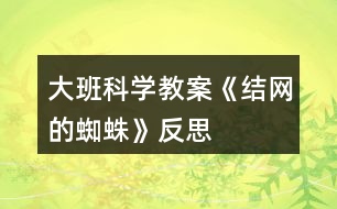 大班科學教案《結網(wǎng)的蜘蛛》反思