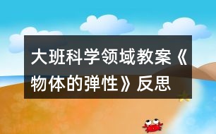 大班科學(xué)領(lǐng)域教案《物體的彈性》反思