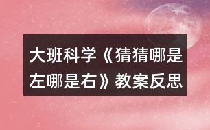 大班科學《猜猜哪是左哪是右》教案反思