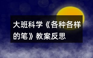 大班科學(xué)《各種各樣的筆》教案反思