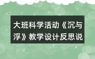 大班科學(xué)活動(dòng)《沉與浮》教學(xué)設(shè)計(jì)反思說課稿