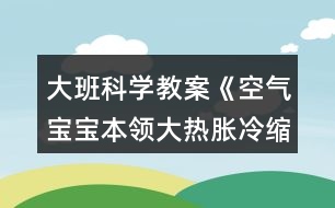 大班科學(xué)教案《空氣寶寶本領(lǐng)大熱脹冷縮》反思