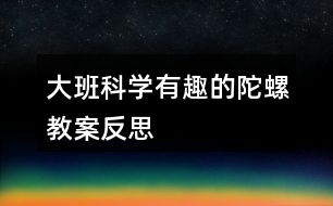 大班科學(xué)有趣的陀螺教案反思