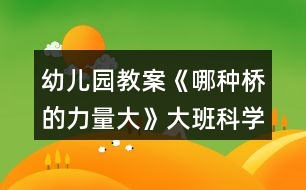 幼兒園教案《哪種橋的力量大》大班科學(xué)