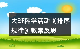 大班科學(xué)活動《排序規(guī)律》教案反思