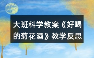 大班科學教案《好喝的菊花酒》教學反思