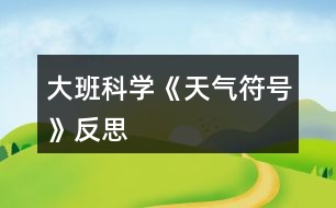 大班科學《天氣符號》反思