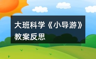 大班科學《小導游》教案反思