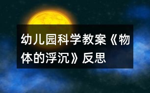 幼兒園科學(xué)教案《物體的浮沉》反思