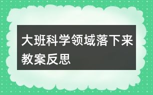 大班科學領域落下來教案反思