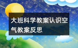 大班科學(xué)教案認識空氣教案反思