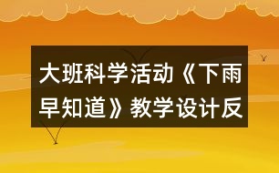 大班科學(xué)活動《下雨早知道》教學(xué)設(shè)計反思