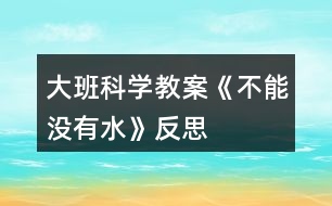 大班科學(xué)教案《不能沒(méi)有水》反思