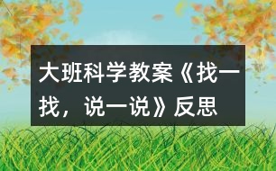 大班科學(xué)教案《找一找，說一說》反思