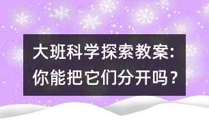 大班科學(xué)探索教案:你能把它們分開嗎？