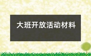 大班開放活動(dòng)材料