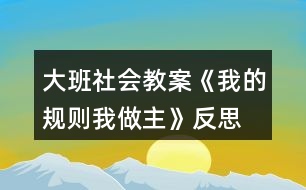 大班社會(huì)教案《我的規(guī)則我做主》反思