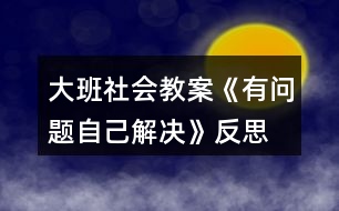 大班社會教案《有問題自己解決》反思