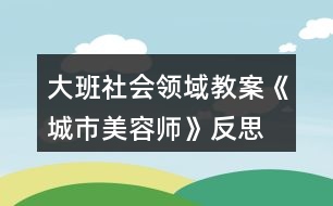 大班社會領(lǐng)域教案《城市美容師》反思