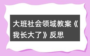 大班社會領(lǐng)域教案《我長大了》反思