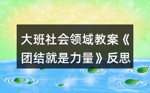 大班社會(huì)領(lǐng)域教案《團(tuán)結(jié)就是力量》反思