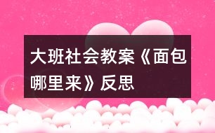 大班社會教案《面包哪里來》反思