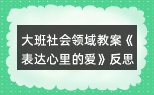 大班社會領(lǐng)域教案《表達心里的愛》反思