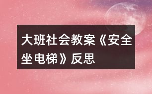 大班社會教案《安全坐電梯》反思