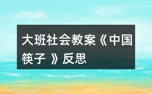 大班社會(huì)教案《中國(guó)筷子 》反思