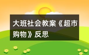 大班社會教案《超市購物》反思