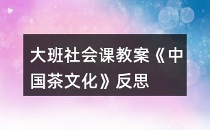 大班社會課教案《中國茶文化》反思