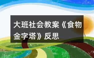 大班社會(huì)教案《食物金字塔》反思