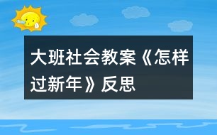 大班社會(huì)教案《怎樣過(guò)新年》反思