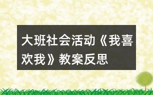 大班社會(huì)活動(dòng)《我喜歡我》教案反思