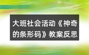 大班社會(huì)活動(dòng)《神奇的條形碼》教案反思