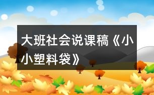 大班社會說課稿《小小塑料袋》