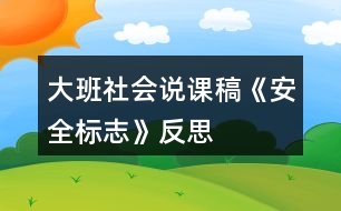 大班社會(huì)說(shuō)課稿《安全標(biāo)志》反思