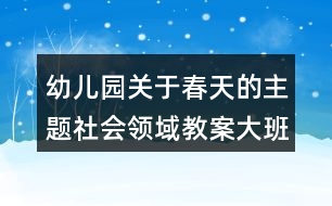 幼兒園關(guān)于春天的主題社會(huì)領(lǐng)域教案大班社會(huì)《我眼中的春天》反思