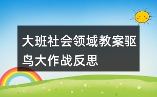 大班社會領(lǐng)域教案驅(qū)鳥大作戰(zhàn)反思