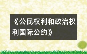 《公民權(quán)利和政治權(quán)利國(guó)際公約》