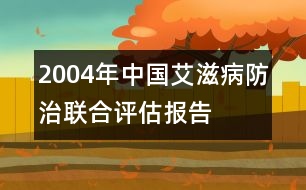 2004年中國(guó)艾滋病防治聯(lián)合評(píng)估報(bào)告