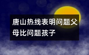 唐山熱線表明：“問(wèn)題父母”比“問(wèn)題孩子”多