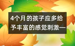 4個(gè)月的孩子應(yīng)多給予豐富的感覺(jué)刺激――蔣碧艷回答