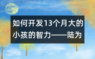 如何開發(fā)13個月大的小孩的智力――陸為之回答