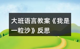 大班語言教案《我是一粒沙》反思