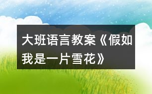 大班語言教案《假如我是一片雪花》