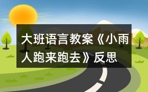 大班語言教案《小雨人跑來跑去》反思