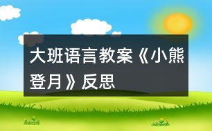 大班語(yǔ)言教案《小熊登月》反思